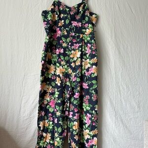 Old Navy Floral Jumpsuit - Black, Pink, Green, Yellow